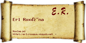 Erl Roxána névjegykártya